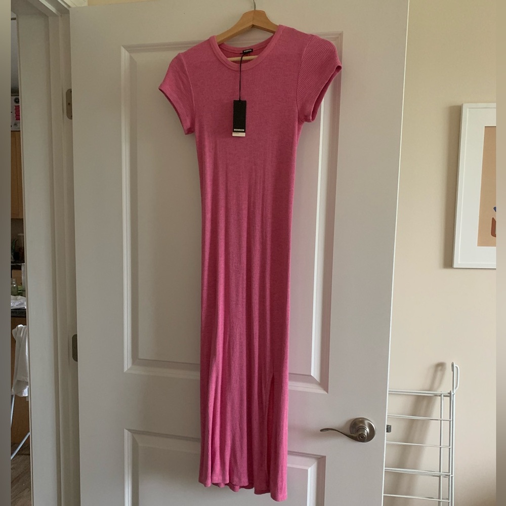 Monrow Supersoft Rib Cap Sleeve Dress